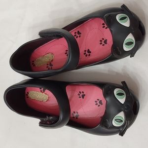 Mini Melissa Girls Black Cat Flats